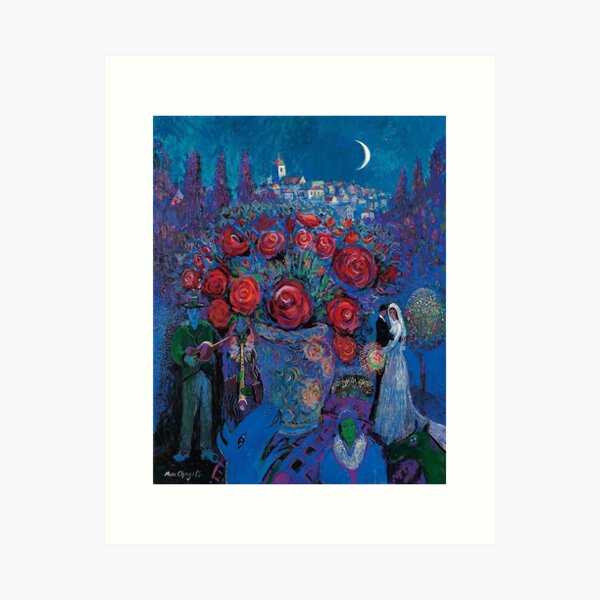 Item preview, Marc Chagall, Les amoureux dans le bouqet de fleurs, 1976 designed and sold by Amy-Hamilton.