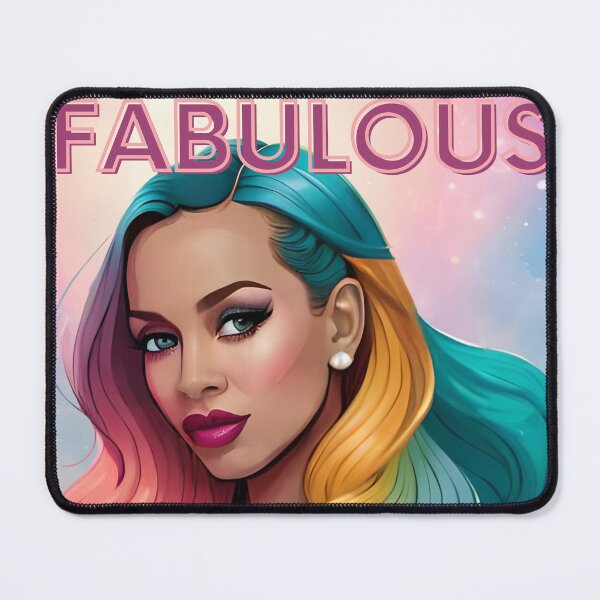 Item preview, Glamorous Fabulous Woman Pink Retro Rainbow Level Up designed and sold by Melan Designs.