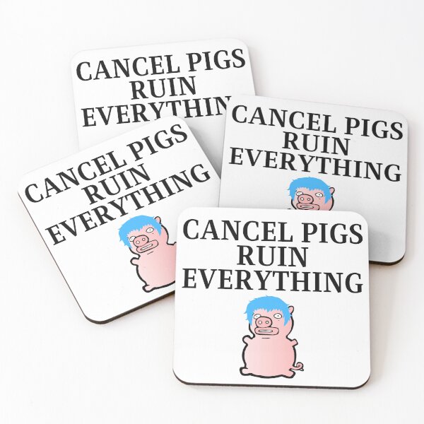 Item preview, Cancel Pigs Ruin Everything Blue Hair Pig White Text designed and sold by TheKnightWriter.