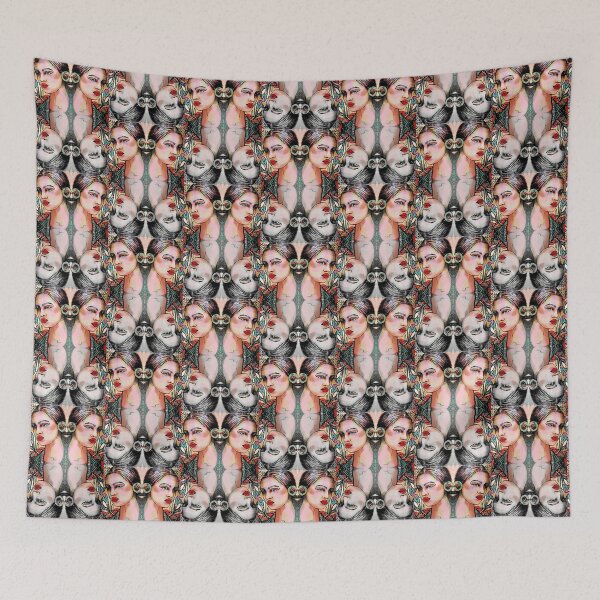 Item preview, Pre-Raphaelite Female - Colourful Avant-garde Pattern Repeat designed and sold by amoribella-blue.