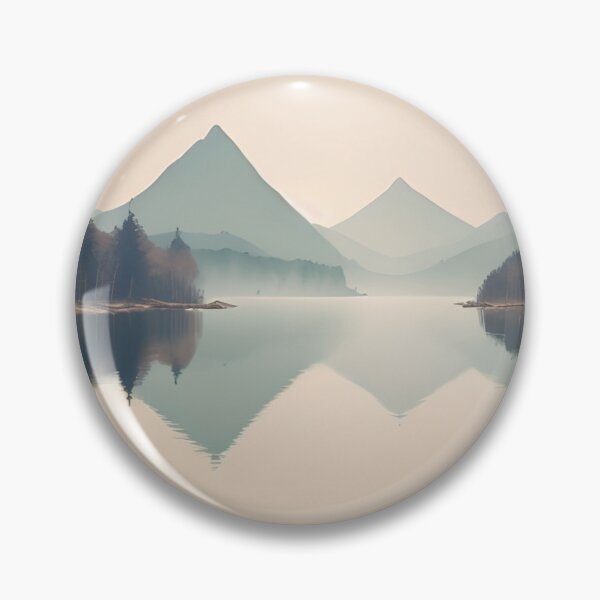 Item preview, Neutral Colors Nature Wilderness Outdoors Misty  Mountain Lake  designed and sold by LEILA ART SPACE.