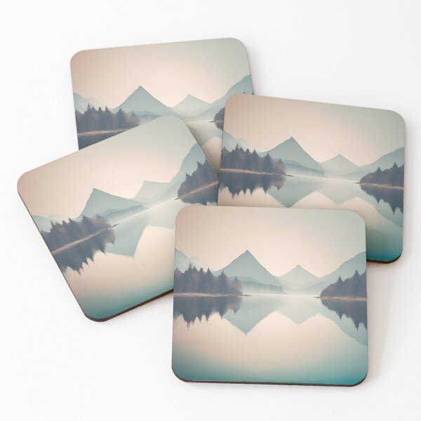 Item preview, Neutral Colors Nature Wilderness Outdoors Misty  Mountain Lake  designed and sold by LEILA ART SPACE.