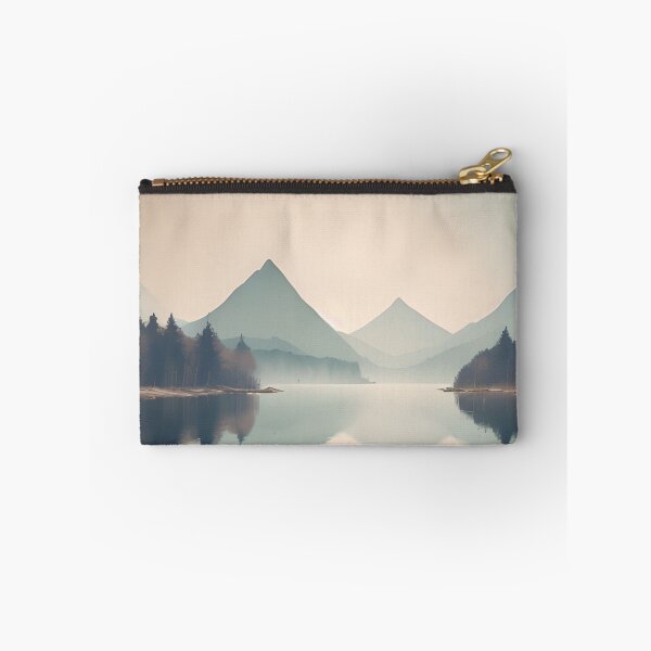 Item preview, Neutral Colors Nature Wilderness Outdoors Misty  Mountain Lake  designed and sold by LEILA ART SPACE.
