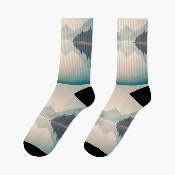 Item preview, Neutral Colors Nature Wilderness Outdoors Misty  Mountain Lake  designed and sold by LEILA ART SPACE.