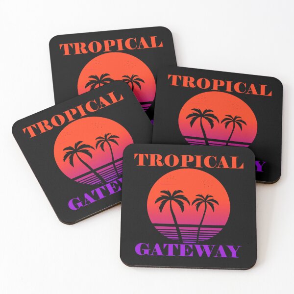 Item preview, Tropical gateway sunset palms designed and sold by Mixhop.