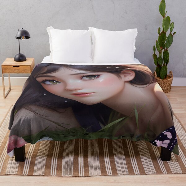 Item preview, Anime Butterfly Girl In A Flower Field designed and sold by TheArtOfPat.
