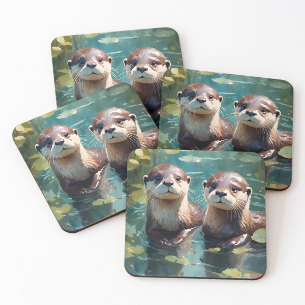 Item preview, Two Baby Otters In Watercolor High Quality designed and sold by CRUCIBLE 2020.