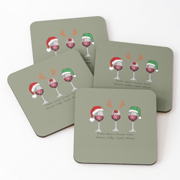 Item preview, Dasher Dancer Prancer Vixen Moscato Vodka Tequila Blitzen ,Drinking Christmas. designed and sold by Isanoe.