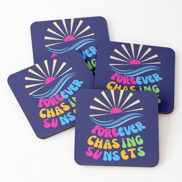 Item preview, Forever Chasing Sunsets funny design quote designed and sold by Modern-Tropical.