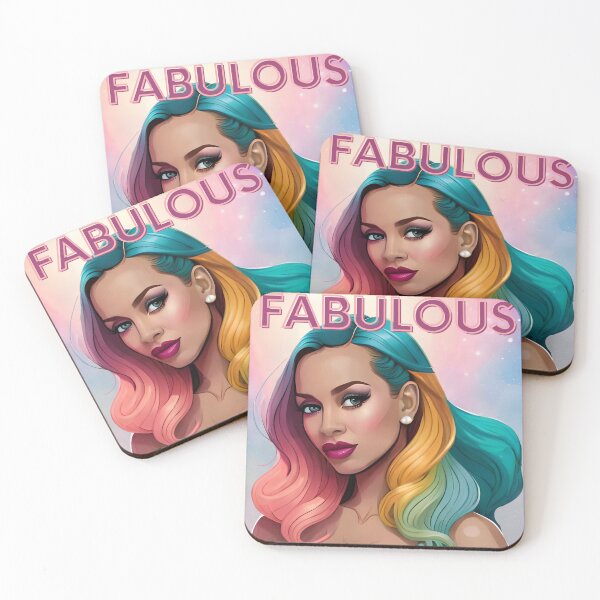 Item preview, Glamorous Fabulous Woman Pink Retro Rainbow Level Up designed and sold by Melan Designs.