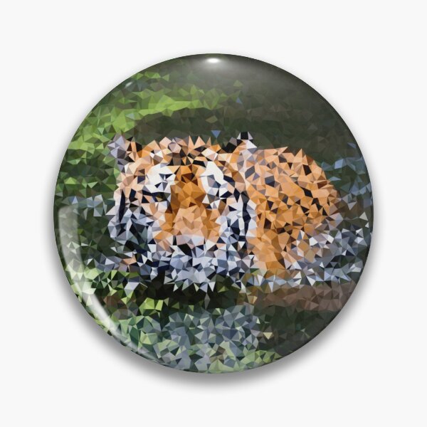 Item preview, Tiger In Water Low Polygon Digital Low Poly Art designed and sold by SpiroJo.