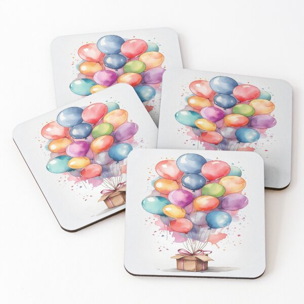 Item preview, Happy Birthday Watercolour Ballons Present designed and sold by druidwolfart.