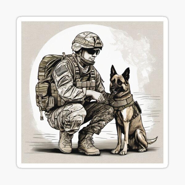 Item preview, Soldier with Working Dog designed and sold by aed343.