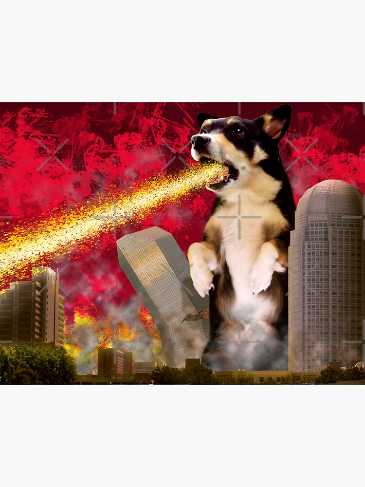 Thumbnail 3 of 3, Sticker, Corgzilla designed and sold by Jowcica.