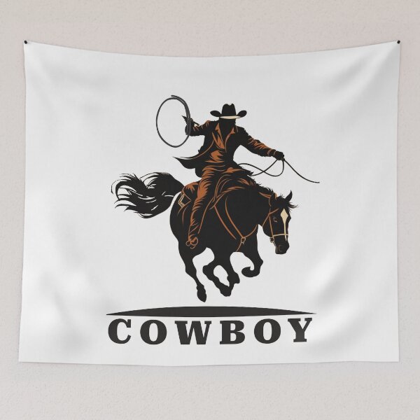 Item preview,  Rodeo poster, with silhouette of cowboy riding a horse, Pferdeliebe, designed and sold by Mahilis.