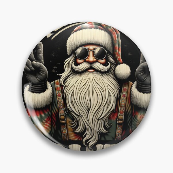 Artikelvorschau, Weihnachten Weihnachtsmann im Hippie-Stil im Vintage-Look mit dem Slogan „Peace, Love, Santa“. entworfen und verkauft von MarvelloDesign.