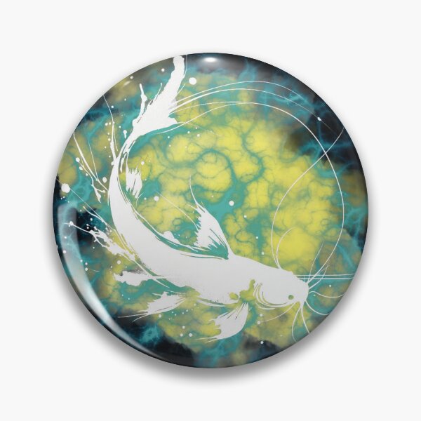 Item preview, Catfish Watercolor Art - Alcohol Ink River designed and sold by HausKatz.