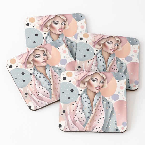 Item preview, Fashionista elegant woman in spring pink color tones designed and sold by Carlos Gudino.