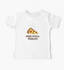 Free Pizza Fridays (Black Text) Baby Tee