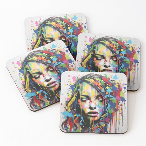 Item preview, Colorful Urban Dreamscape - Abstract Artistic Portrait with Vibrant Paint Splatter designed and sold by ThatsTheStyle.