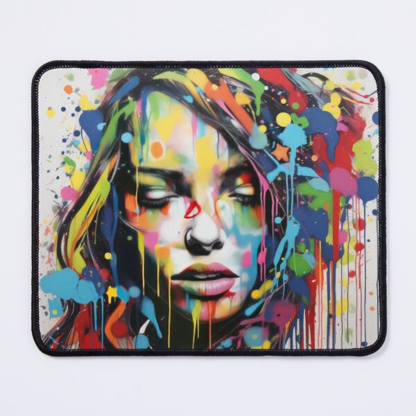 Item preview, Colorful Urban Dreamscape - Abstract Artistic Portrait with Vibrant Paint Splatter designed and sold by ThatsTheStyle.