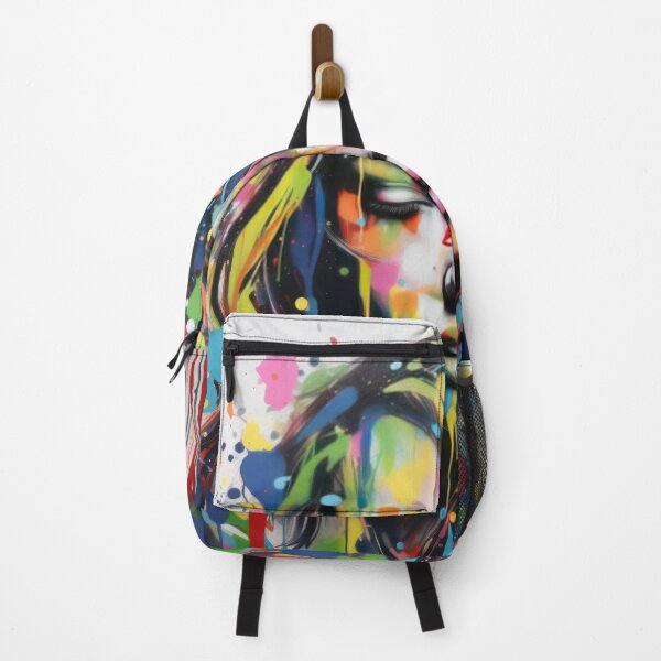 Item preview, Colorful Urban Dreamscape - Abstract Artistic Portrait with Vibrant Paint Splatter designed and sold by ThatsTheStyle.
