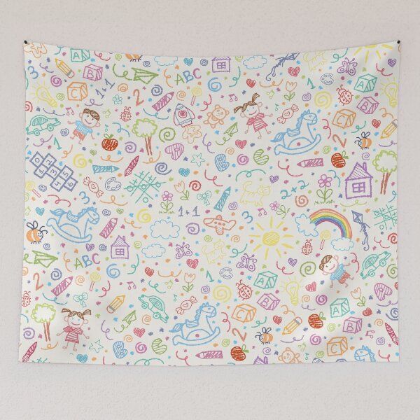 Item preview, Kindergarten Colorful Pattern, Cute Crayon Drawings designed and sold by Criativa Club.