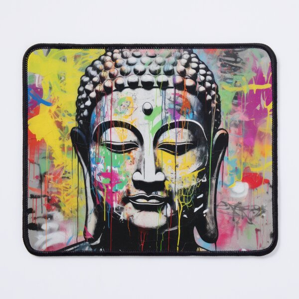 Item preview, Serene Buddha Graffiti - Urban Spiritual Art with Colorful Paint Splashes designed and sold by ThatsTheStyle.