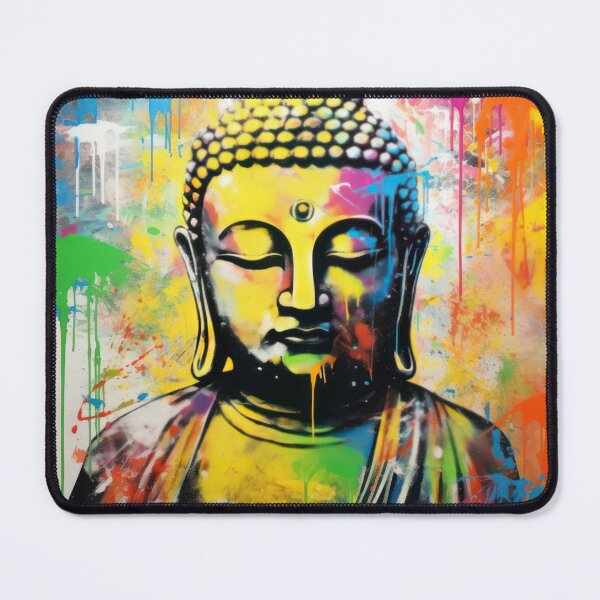 Item preview, Radiant Buddha Art - Colorful Splatter Street Art with Spiritual Essence designed and sold by ThatsTheStyle.
