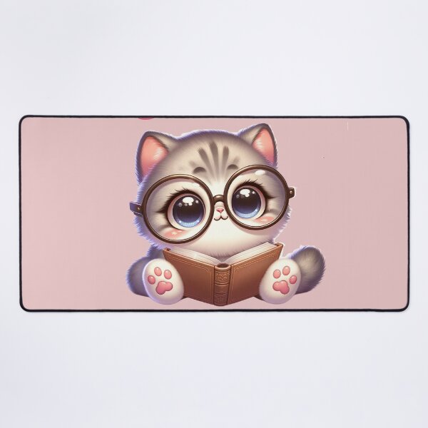 Item preview, Bookish Smarty Pants Kitten Charm designed and sold by ZenEverAI.