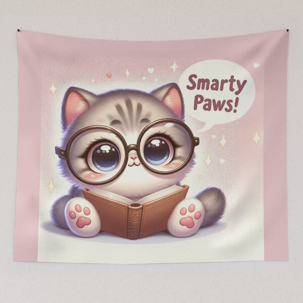 Item preview, Bookish Smarty Pants Kitten Charm designed and sold by ZenEverAI.