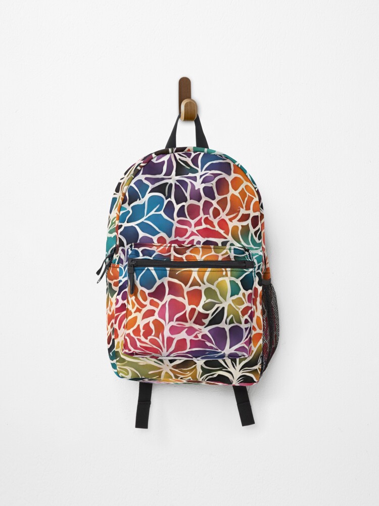 Thumbnail 1 of 3, Backpack, Colorful versatile flowery pattern designed and sold by AnyInk.