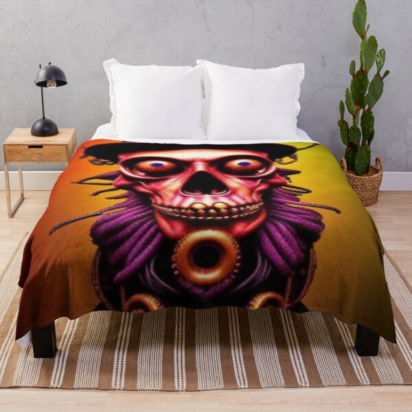 Item preview, Dark Trippy Colorful Steampunk Skull Art designed and sold by TheDarkWardrobe.