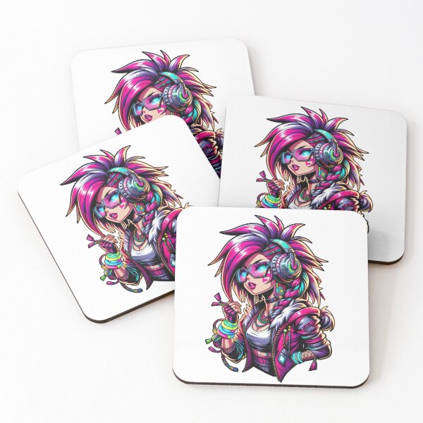 Item preview, Neon Rave Girl Plur Rainbow Aesthetic designed and sold by psychcyberpunk.