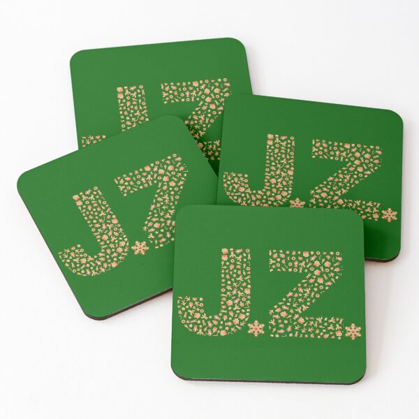 Item preview, J.Z. JZ J Z Initials. Christmas. Gingerbread. Green pattern. Xmas designed and sold by Cerulean-Shop.