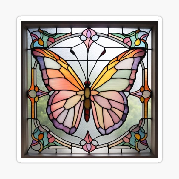 Item preview, 12-Stained Glass Butterfly designed and sold by TJFD.