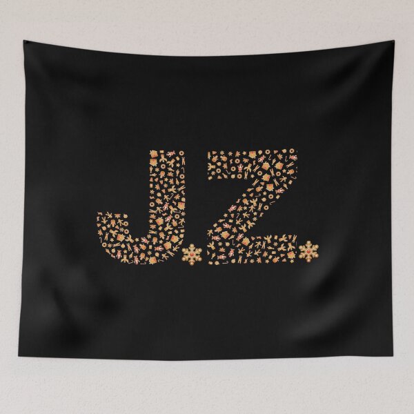 Item preview, J.Z. JZ J Z initials, Christmas, Gingerbread, Dark pattern, Xmas designed and sold by Cerulean-Shop.