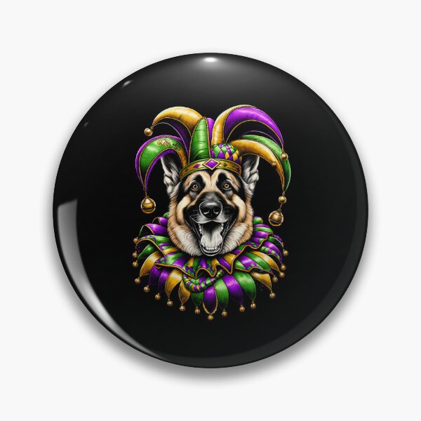 Item preview, German Shepherd Dog Mardi Gras Festival Clown Carnival Celebration designed and sold by JoelFox165.