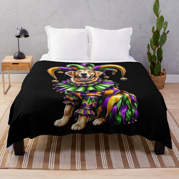 Item preview, Golden Retriever Dog Mardi Gras Festival Clown Carnival Celebration designed and sold by JoelFox165.