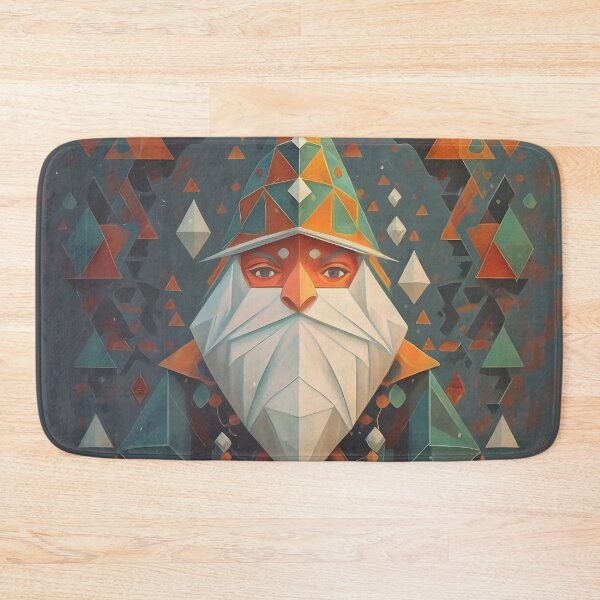 Item preview, Abstract Winter Orange Geometric Gnome designed and sold by DragonRealms.