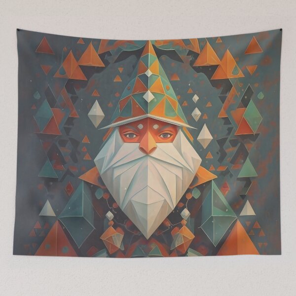 Item preview, Abstract Winter Orange Geometric Gnome designed and sold by DragonRealms.