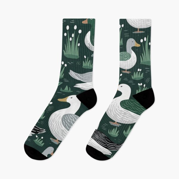 Item preview, Grey, White, and Green Ducks designed and sold by ArtNouveauChic.