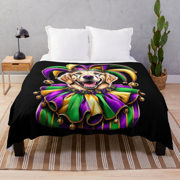 Item preview, Golden Retriever Dog Mardi Gras Festival Clown Carnival Celebration designed and sold by JoelFox165.