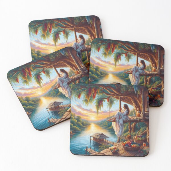 Item preview, Woman Looking at the Sunrise in Paradise designed and sold by Paper Bee Gift Shop.