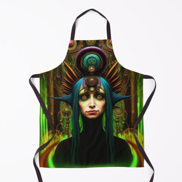 Item preview, Dark Trippy Colorful Steampunk Art Woman designed and sold by TheDarkWardrobe.