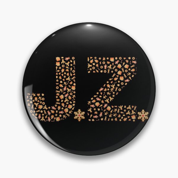 Item preview, J.Z. JZ J Z initials, Christmas, Gingerbread, Dark pattern, Xmas designed and sold by Cerulean-Shop.