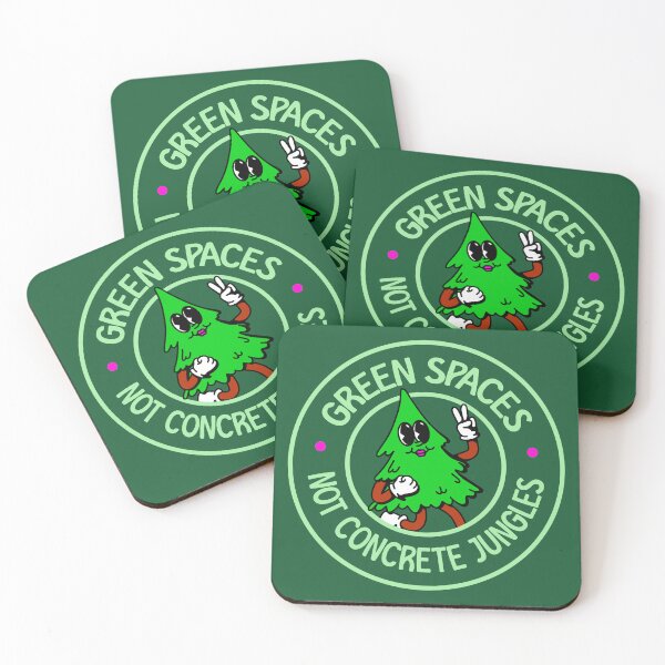 Item preview, Green Spaces NOT Concrete Jungles - Cute Cartoon Tree designed and sold by Picket Club.