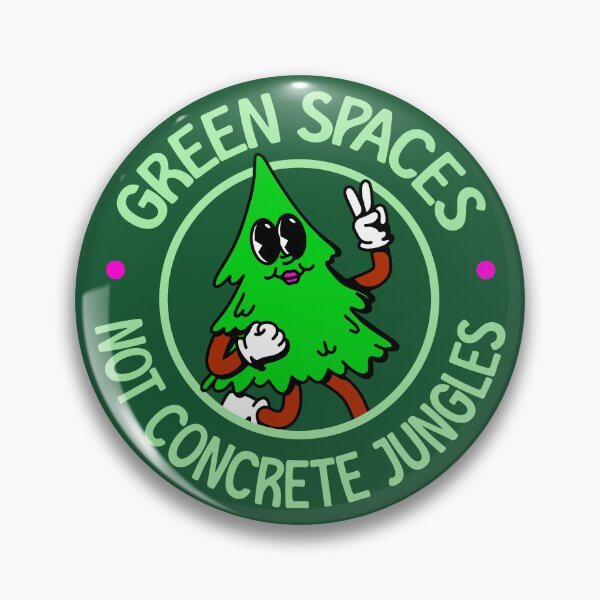 Item preview, Green Spaces NOT Concrete Jungles - Cute Cartoon Tree designed and sold by Picket Club.