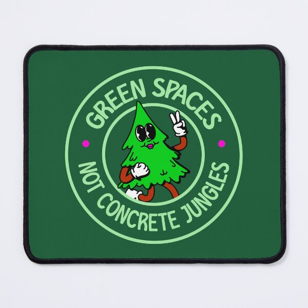 Item preview, Green Spaces NOT Concrete Jungles - Cute Cartoon Tree designed and sold by Picket Club.