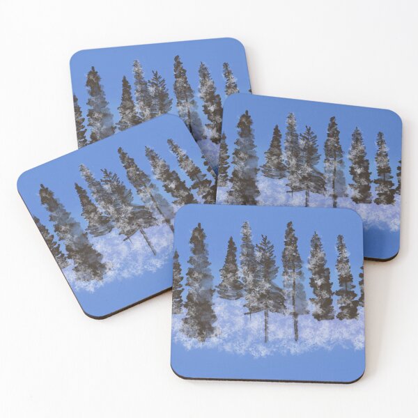 Item preview, snowy pine trees in winter designed and sold by seahorse crossing.
